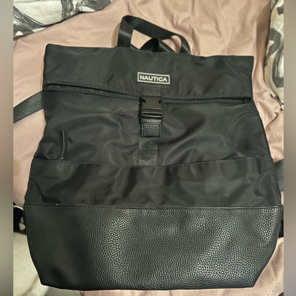 Nautica Foldover Black Backpack